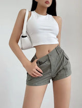 Women's High Waist Cotton Shorts
