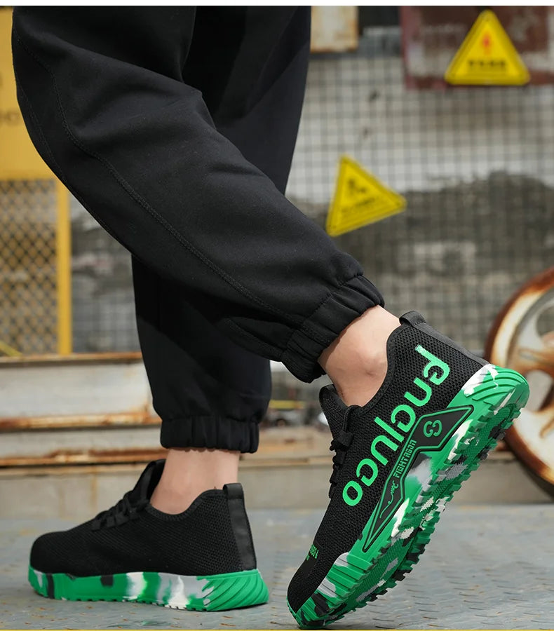 Women Safety Shoes Soft Sole Protective Sneakers