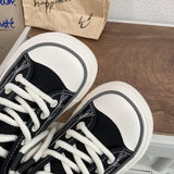 Women Canvas Sneakers Non Slip Lace Up Flats