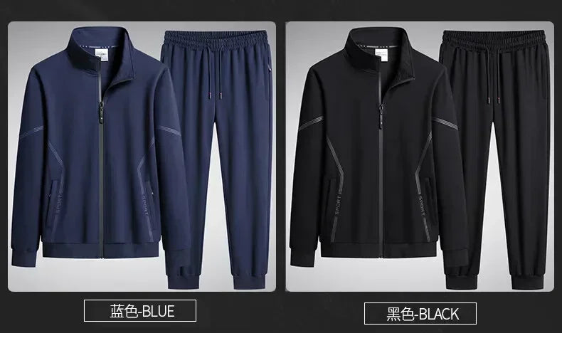 Men’s Plus Size Solid Tracksuit Set