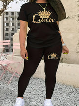 Women Plus Size Printed Casual Set