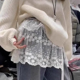Women Y2K Lace Wrap Layered Skirt