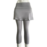 Women High Elastic 2-Piece Skirt Pants Set