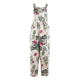FloraLoom™ – Floral Cotton Linen Jumpsuit (Natural, Breezy & Soft-Touch)