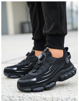 Men Rotating Button Steel Toe Safety Shoes