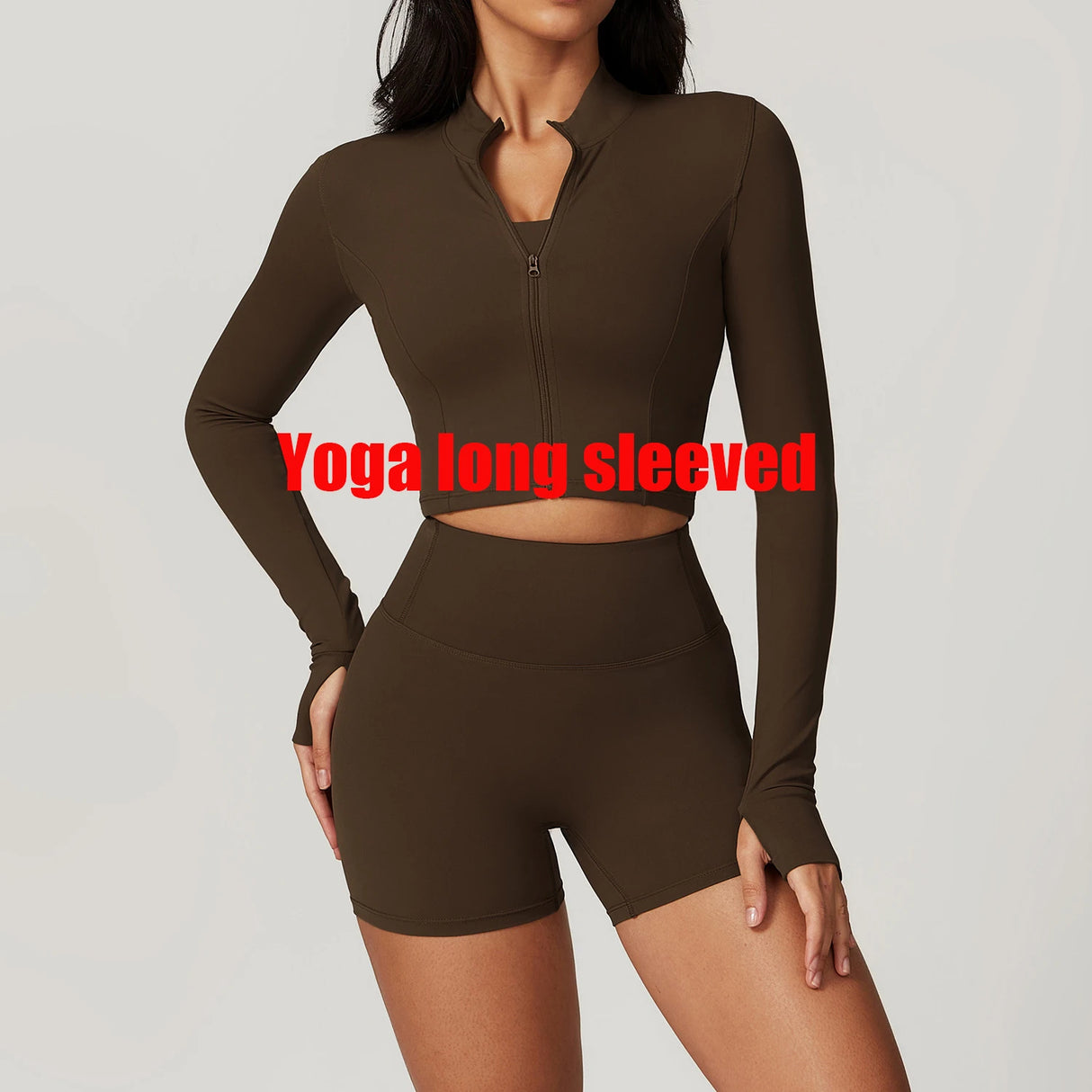 Women's Sexy Zip Long Sleeve Yoga Jacket – Workout Running Cycling Top