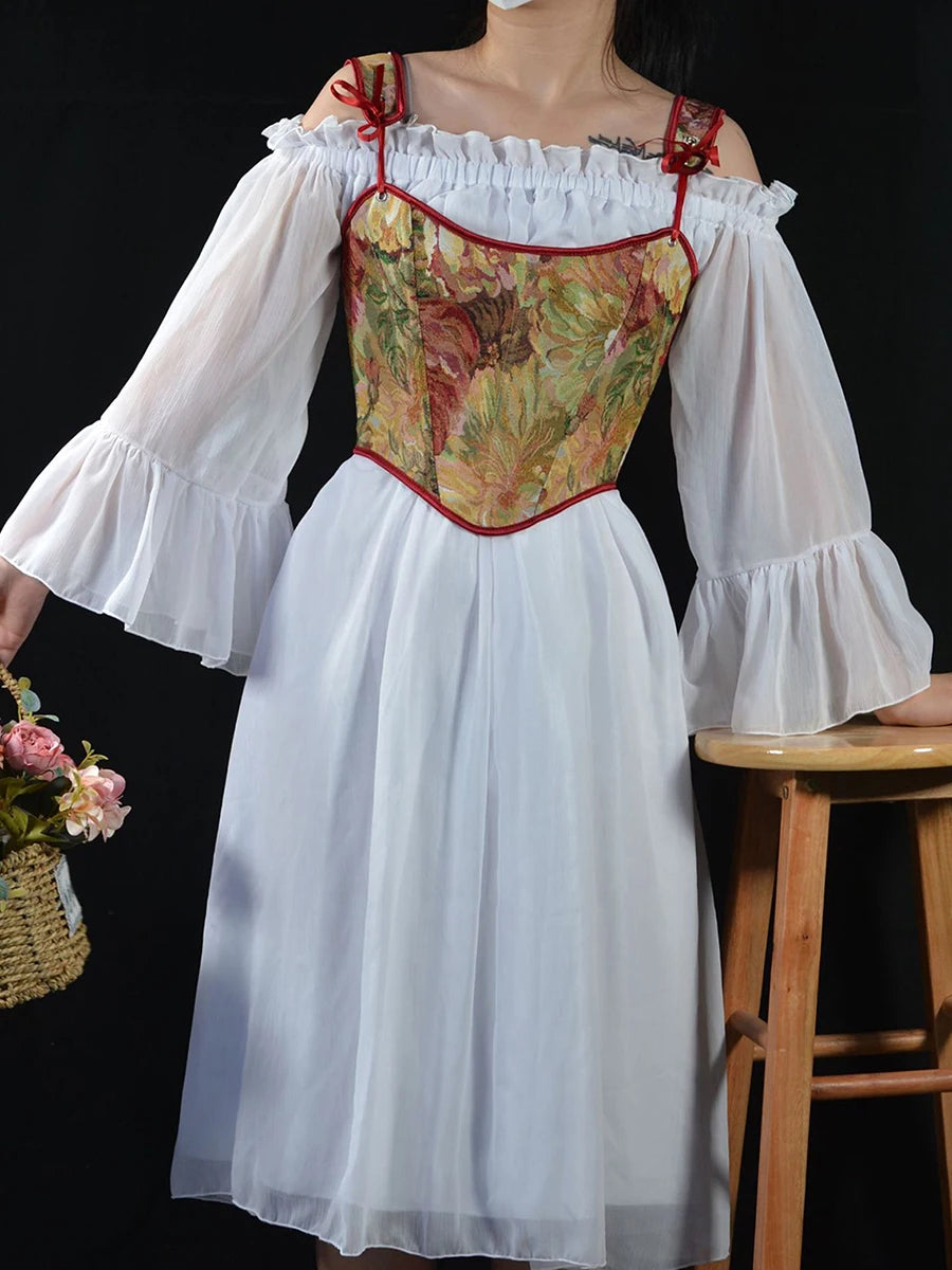 Women Floral Corset Tank Top