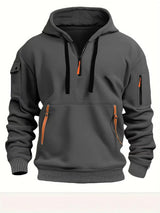 Men's Plus Size Hoodie – Streetwear Multi-Pocket
