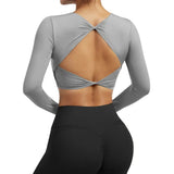 Women Open Back Long Sleeve Yoga Top