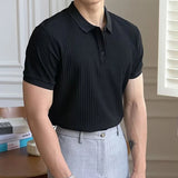 Men Stripe Polo Shirt
