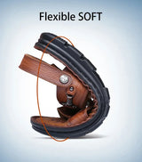 Men Leather Buckle Casual Sandals