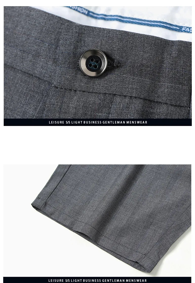 Men Striped Business Shorts