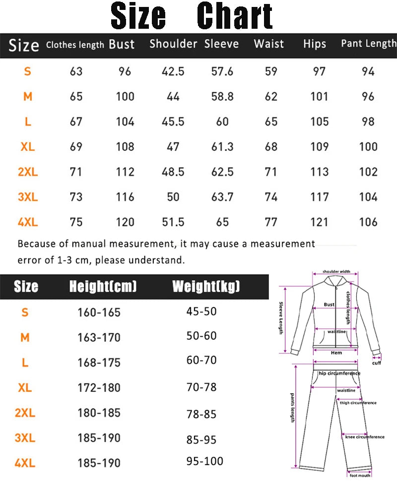 Men's Plus Size Tracksuit – 2 Piece Gym Set