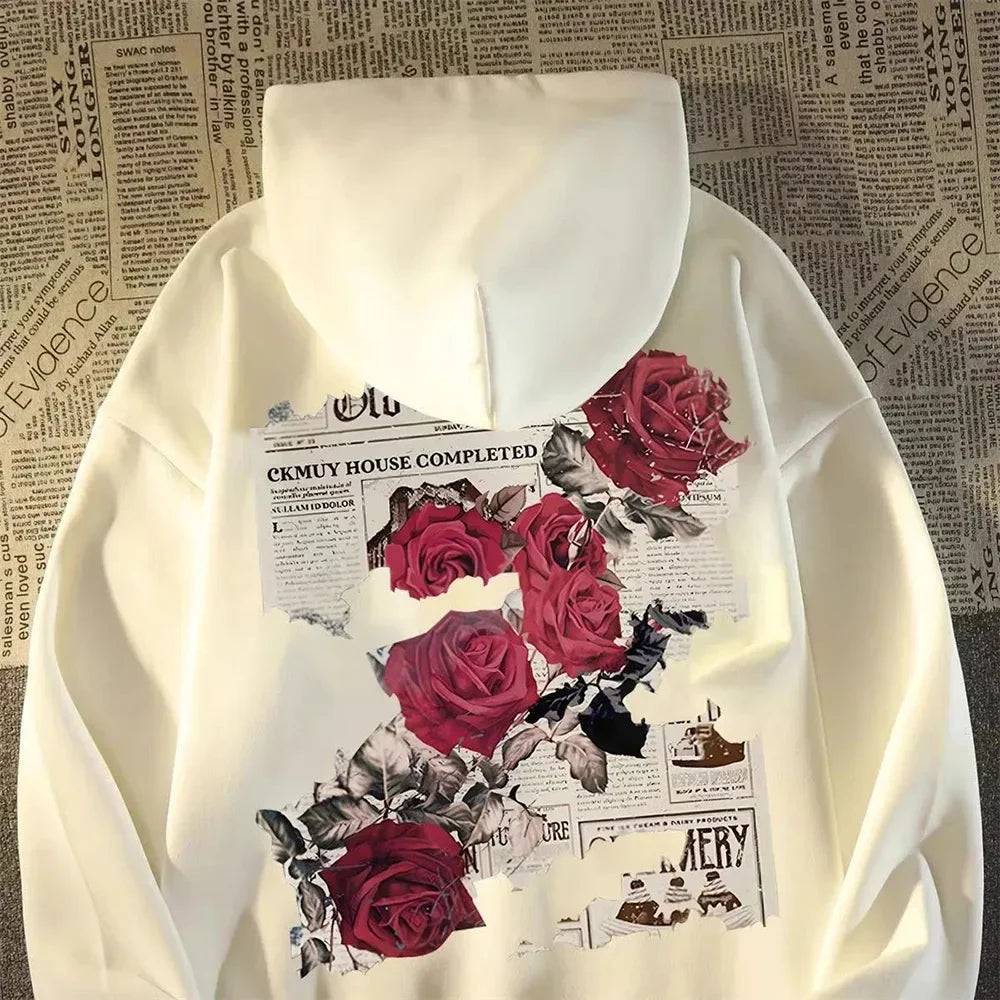 Men’s Rose Print Hoodie