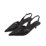 Woven Pointed Toe Heels – Elegant Sandals
