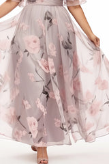 Women Floral Mesh Maxi Dress