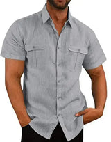 Men's Plus Size Cotton Linen T-Shirt – Summer Solid