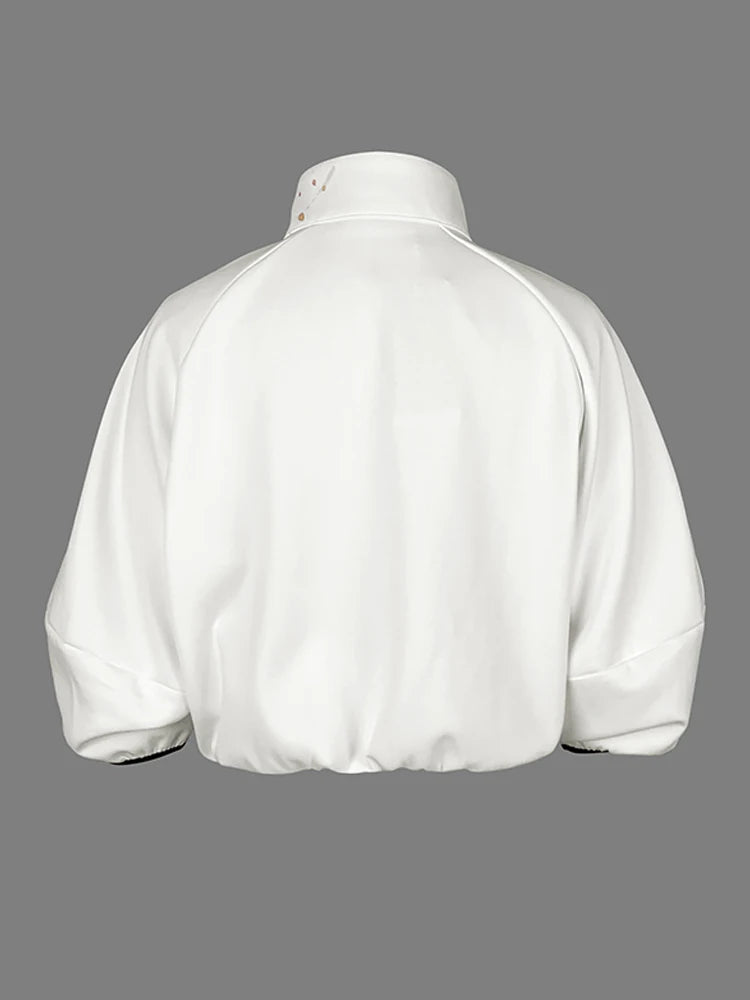 Floral High Neck Puff Sleeve Jacket