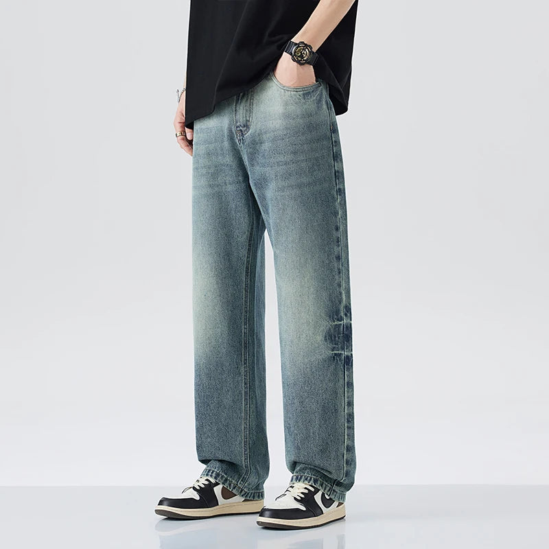 Men Retro Straight Jeans