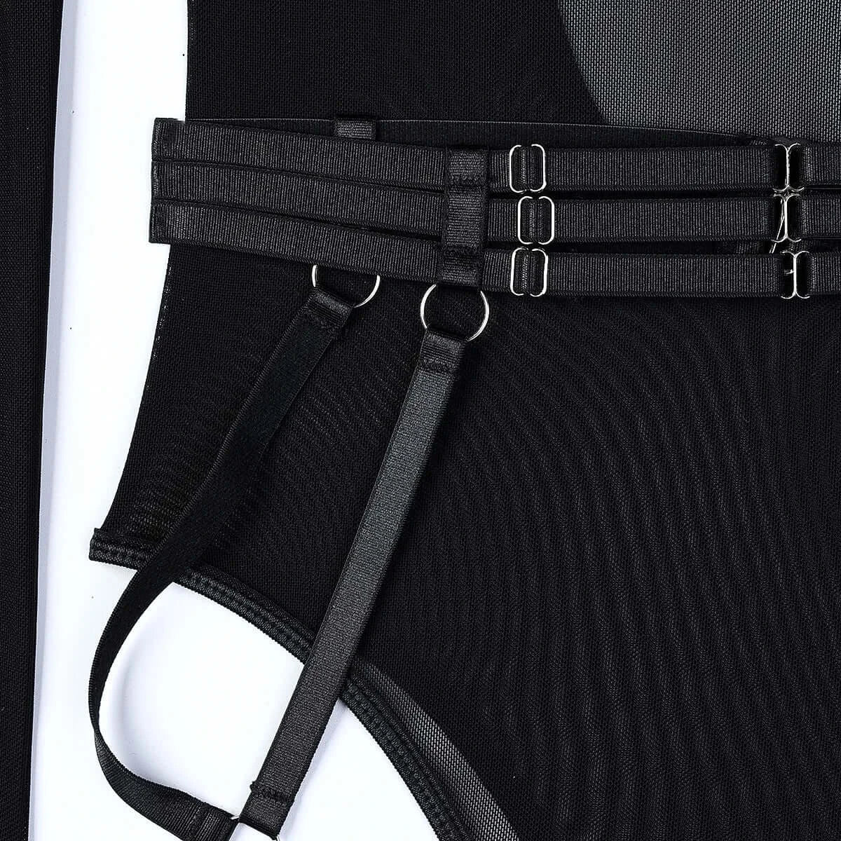 Women Mesh Splicing Suspender Jumpsuit