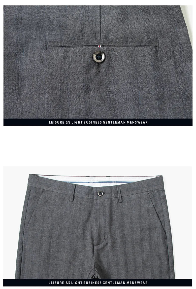 Men Striped Business Shorts