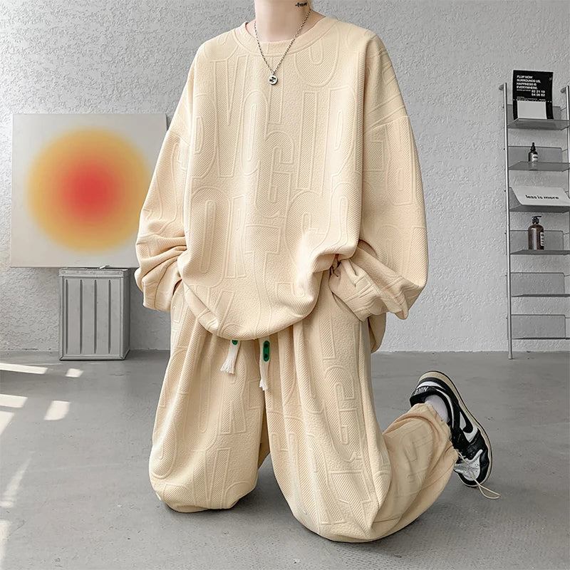 Men’s Plus Size Plain Tracksuit Set M–5XL