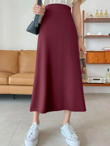 Women Solid High Waist Mermaid Skirt