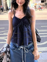 Navy Cut-Out Y2K Cami