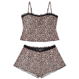 Women Lace Leopard Halter Top