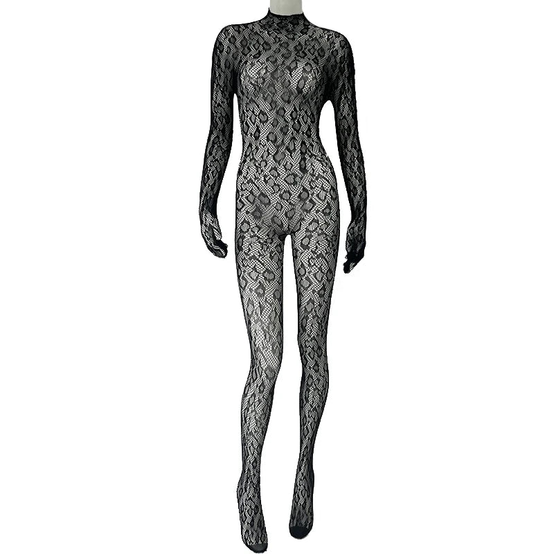 Velvexa™ – Lace Fishnet Night Club Bodysuit (Daring, Sultry & Statement-Making)
