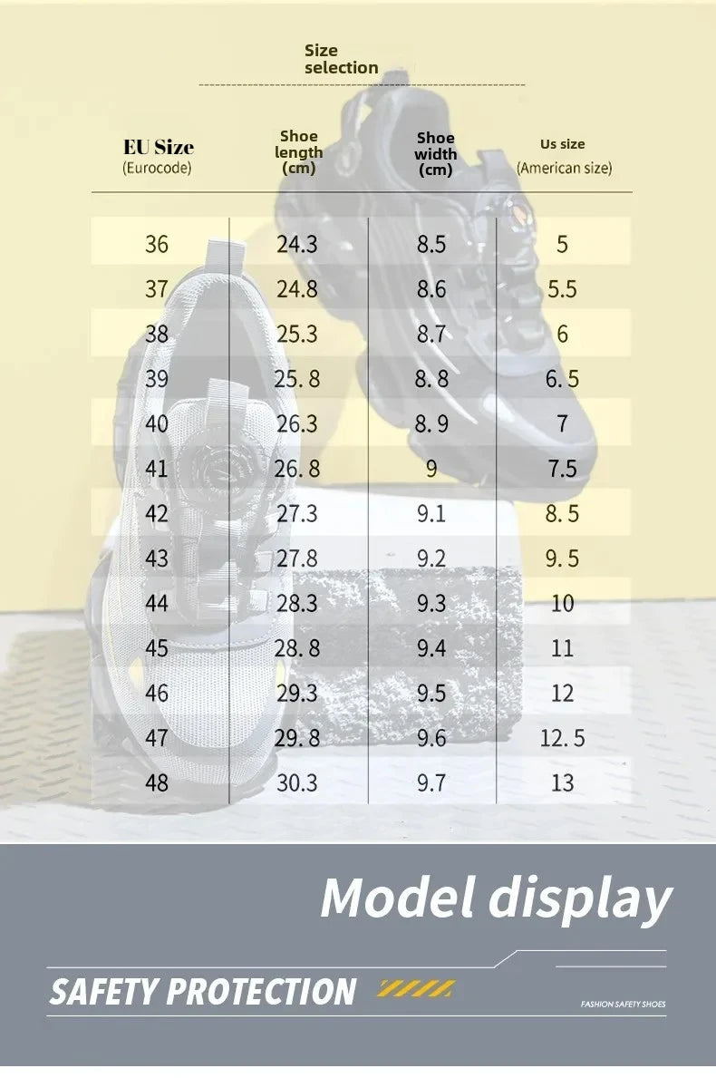 Women Safety Shoes White Lightweight Sneakers