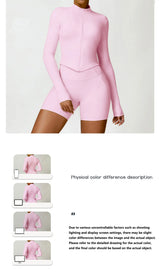 Women's Zip Long Sleeve Yoga Jacket – Gym Push-Up Sportswear Top