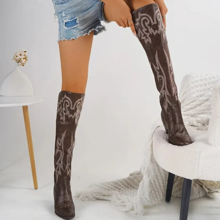 Western Cowboy Knee High Boots – 2025