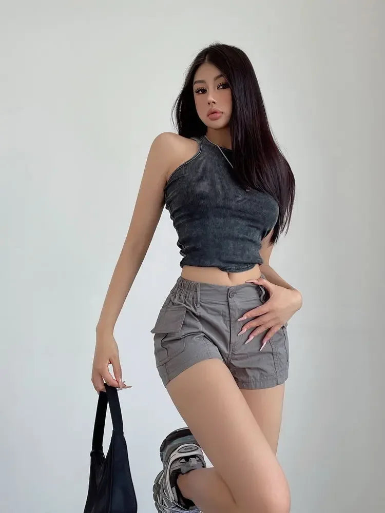 Women's High Waist Cotton Shorts