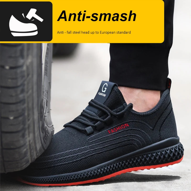 Manlegu Air Mesh Lightweight Safety Sneakers