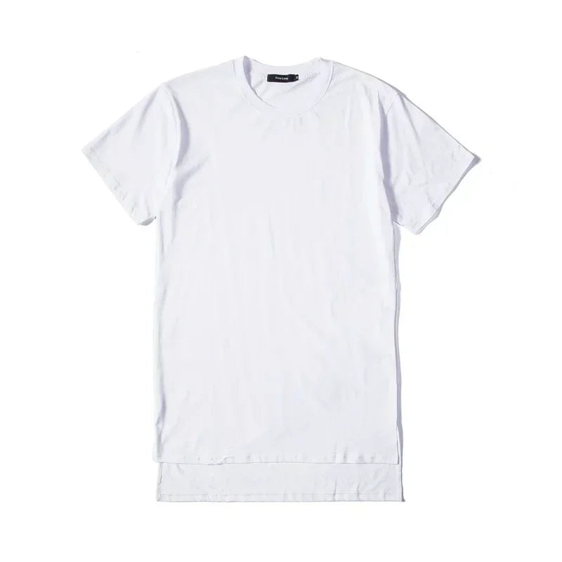 Men Long Hem Streetwear Tee