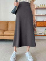 Women Solid High Waist Mermaid Skirt