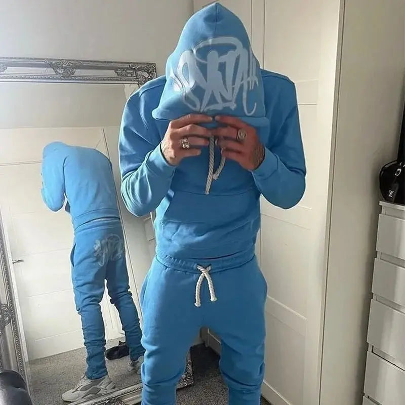 Men Cotton Hoodies Jogger Set