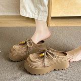 Women’s Retro Platform Half-Slipper Loafers