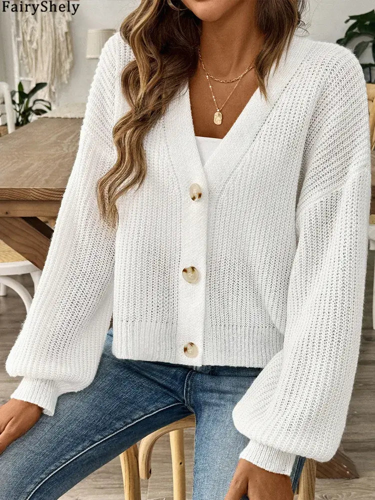 Women Short Knit Casual Cardigan