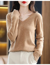 Women Slim Fit V-Neck Sweater