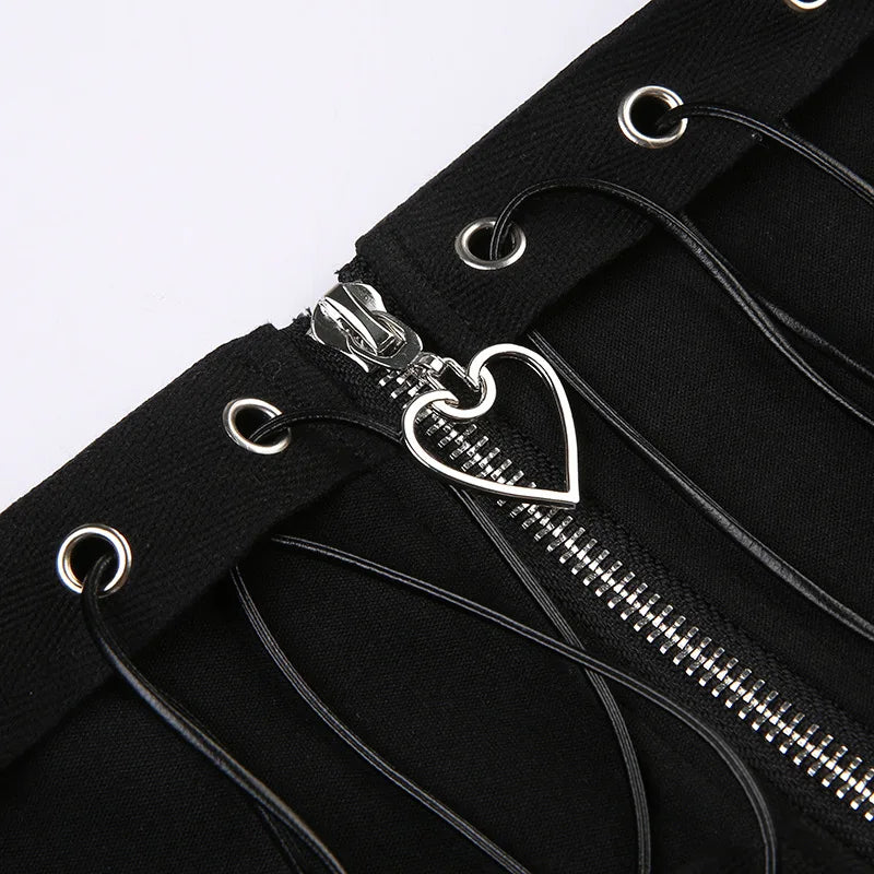 Women Zipper Gothic Mini Skirt