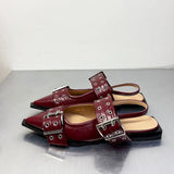 Women Flats – Pointed Toe Slingback Designer Shoes