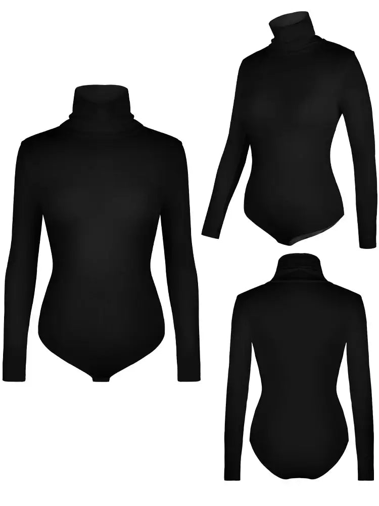 Women High Neck Long Sleeve Bodysuit