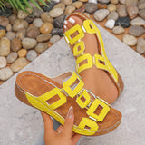 Thick-Soled Wedge Slippers – Large Size 2025