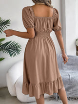 Women Square Neck Summer Dress