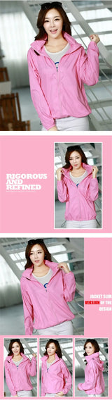 Women Lightweight Waterproof Hooded Windbreaker