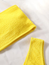 Textured High Cut Bikini