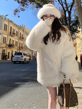Oversized Faux Fox Fur Winter Coat