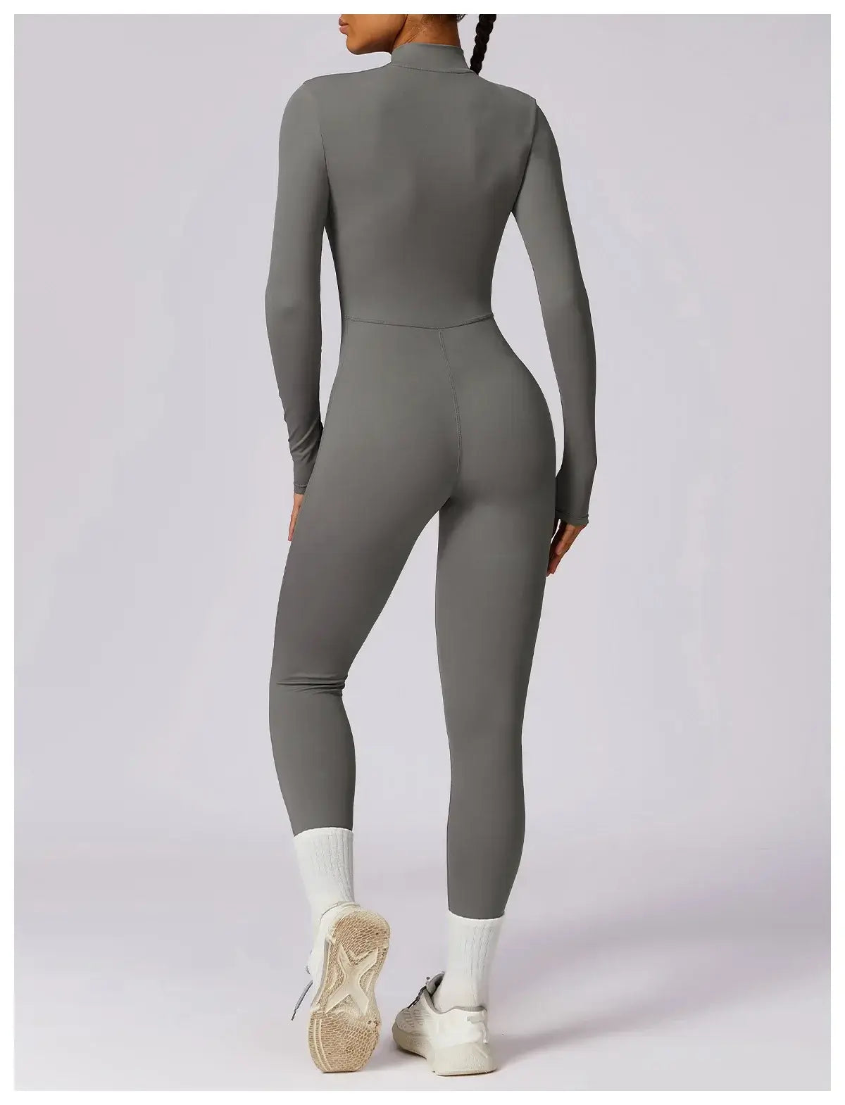Women Fitness Zipper Long Sleeve Jumpsuit